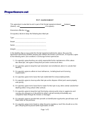 Pet Agreement Form