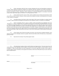 Temporary Pet Care Agreement Form, Page 2