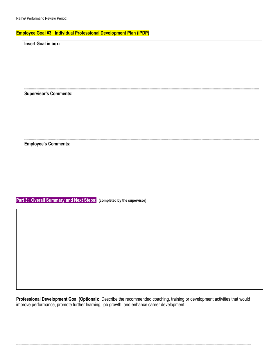 Performance Review Form for Non-supervisory Staff (Dys Instructional Coaches) - Ohio, Page 3