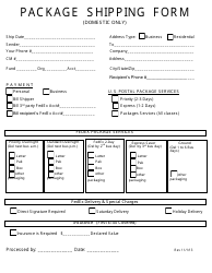 Document preview: Package Shipping Form - Fedex