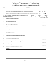 Document preview: Student Internship Evaluation Form - College of Business and Technology