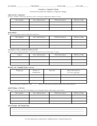 Document preview: Payroll Change Form - Table