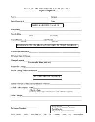 &quot;Payroll Change Form - East Central Independent School District&quot; - Texas