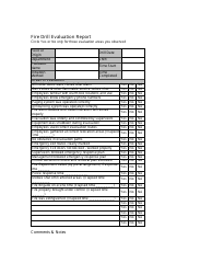 &quot;Fire Drill Evaluation Report Template&quot;