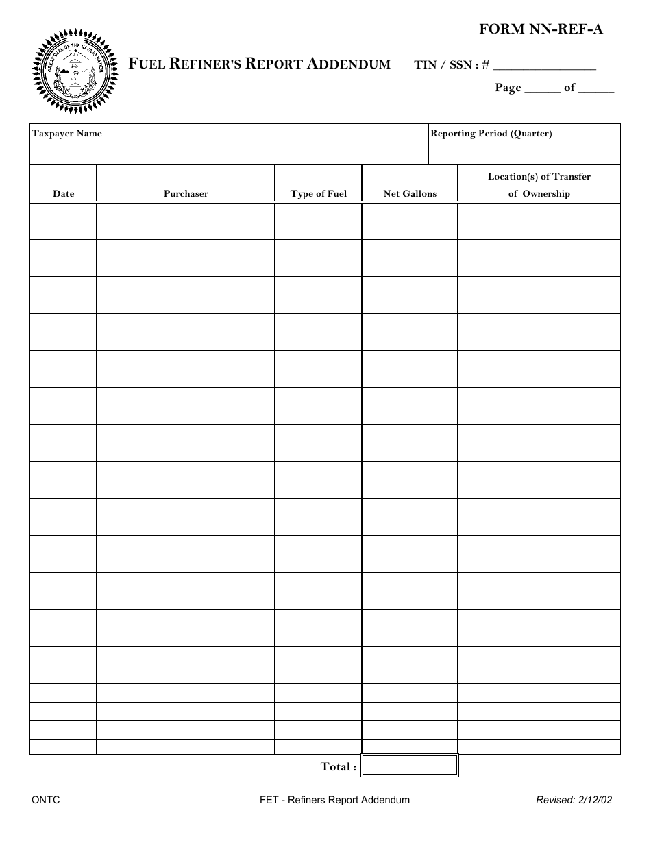 Form NN-REF-A - Fill Out, Sign Online and Download Printable PDF ...