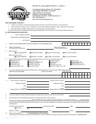 Document preview: Form A Report of Unclaimed Property - Colorado