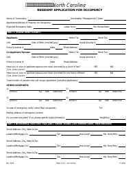 Document preview: Resident Application for Occupancy - Aanc - North Carolina