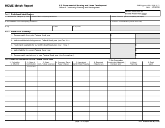 Form HUD-40107-A Home Match Report