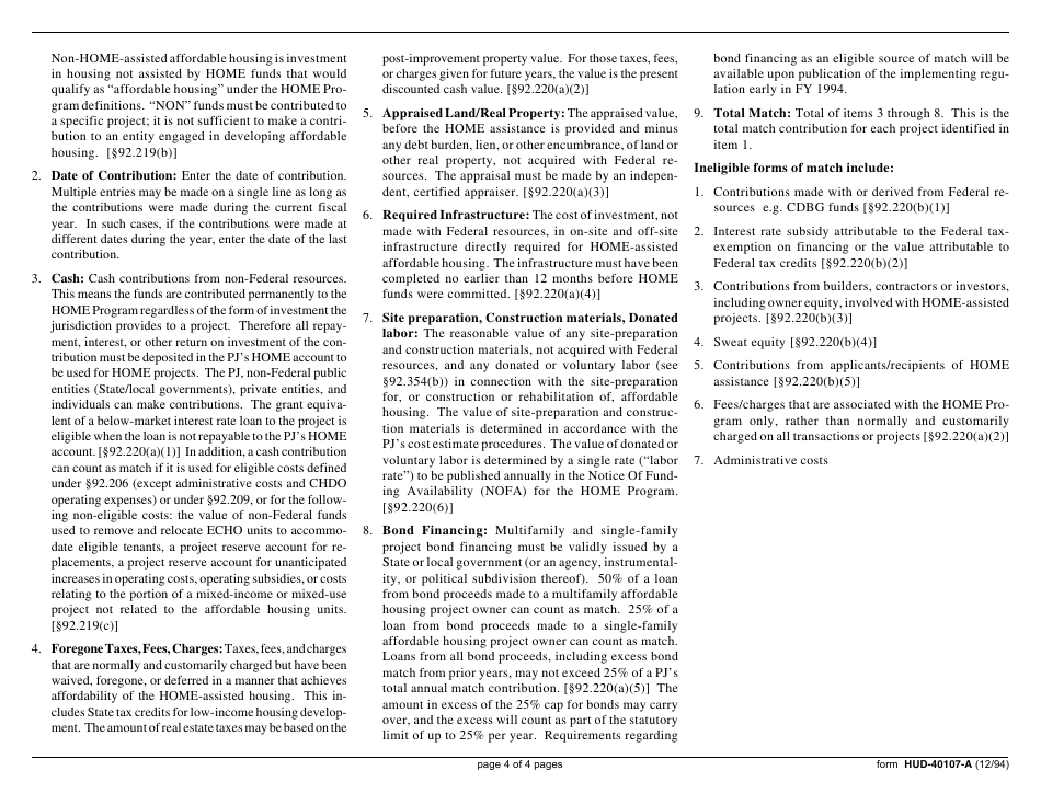 Form HUD-40107-A Home Match Report, Page 4