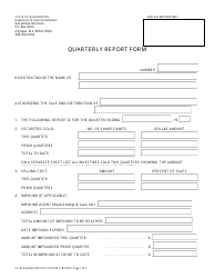 Form SC-610-044 Quarterly Report Form - Washington
