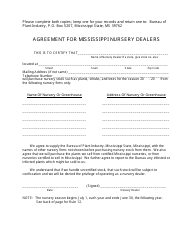 Agreement for Mississippi Nursery Dealers - Mississippi