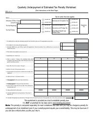 Form UETP-Q &quot;Quarterly Underpayment of Estimated Tax Penalty Worksheet&quot; - West Virginia