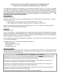 Form 2704B Application Form for Neighborhood Enterprise Zone Homestead Facility Certificate - Michigan, Page 3