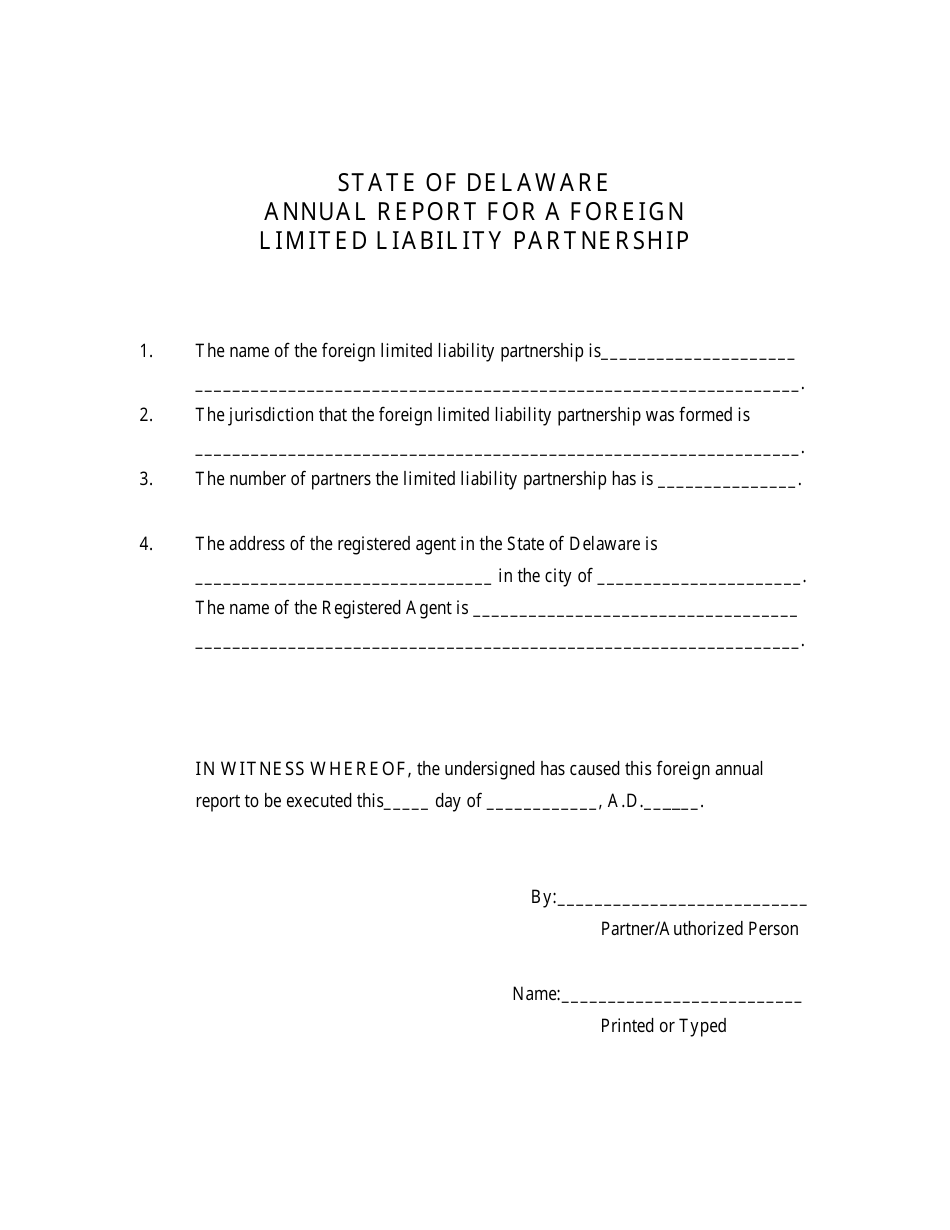 Application for Reinstatement - Limited Liability Partnership - Delaware, Page 5