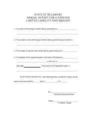 Limited Liability Partnership Annual Report Form - Delaware, Page 3