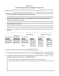 Document preview: Form U-1 Uniform Application to Register Securities - Louisiana