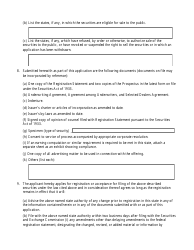 Form U-1 Uniform Application to Register Securities - Louisiana, Page 2