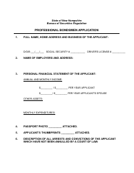 Professional Bondsmen Application Form - New Hampshire