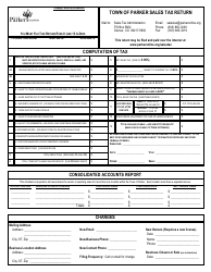 Document preview: Sales Tax Return Form - Town of Parker, Colorado