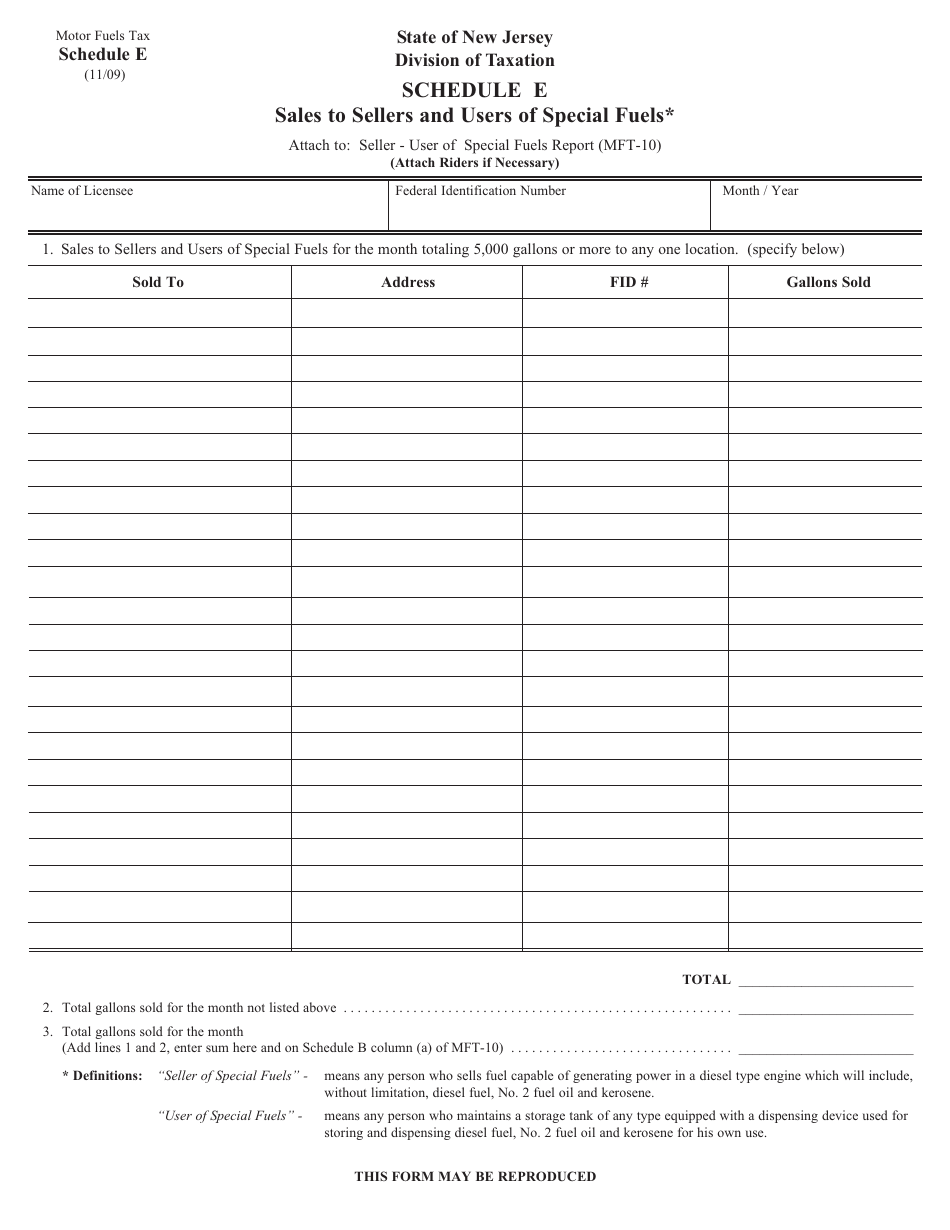 Form MFT-10 Schedule E - Fill Out, Sign Online and Download Fillable ...