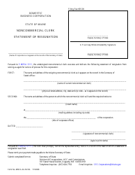 Form MBCA-3A-NCRA Noncommercial Clerk Statement of Resignation - Maine