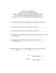 Certificate of Conversion From a Non-delaware Limited Partnership to a Delaware Limited Partnership - Delaware, Page 2