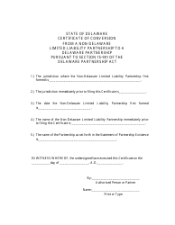 Certificate of Conversion From a Non-delaware Limited Liability Partnership to a Delaware Partnership - Delaware, Page 2