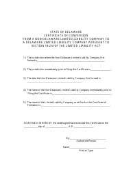 Certificate of Conversion From a Non-delaware Limited Liability Company to a Delaware Limited Liability Company - Delaware, Page 2