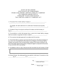 Certificate of Conversion From a Delaware Limited Liability Company to a Non-delaware Entity - Delaware, Page 2