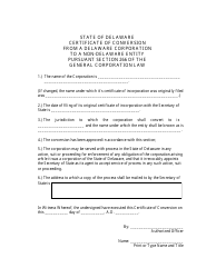 Certificate of Conversion From a Delaware Corporation to a Non-delaware Entity - Delaware, Page 2