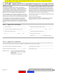 Document preview: Form ST-49 (IL-492-4279) Application for Expanded Temporary Storage Permit - Illinois