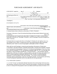 Document preview: Purchase Agreement Template - Air Rights - New York