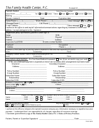 Health Insurance Application Form - Family Health Center, P.c. Download ...