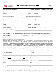 Aline Enrollment Form - Automatic Data Processing (English/Spanish), Page 2