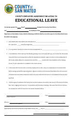 Document preview: County Employee Agreement Relating to Educational Leave - County of San Mateo, California
