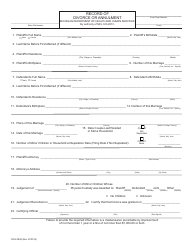 Document preview: Form DCH-0838 Record of Divorce or Annulment - Michigan