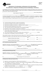 Form AB-56A Application for Tax Exemption and Reduction for the Remodeling, Reconstruction or Expansion of Existing Commercial Buildings or Structures - Montana