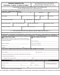 Request Absence for Personal Illness / Illness in Family - School ...