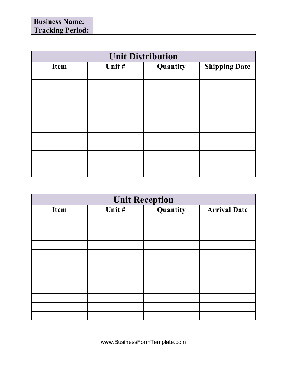 Inventory Tracking Spreadsheet Template, Page 1