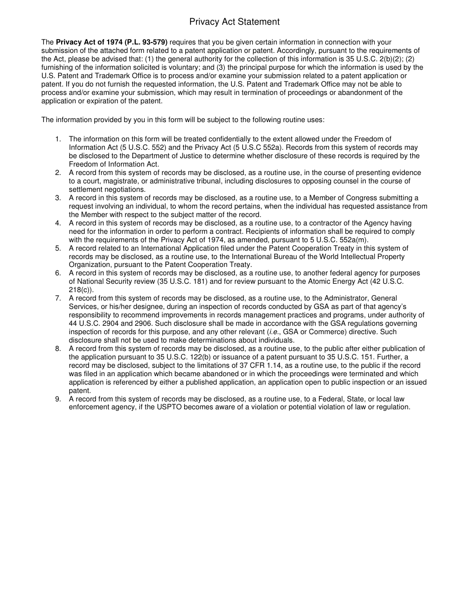 Form PTO / SB / 20PCT-NPI Request for Participation in the Patent Cooperation Treaty - Patent Prosecution Highway (Pct-Pph) Pilot Program Between the Nordic Patent Institute (Npi) and the Uspto, Page 3