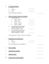 Monthly Expense Form, Page 3