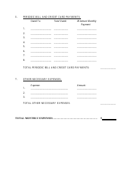 Monthly Expense Form, Page 5