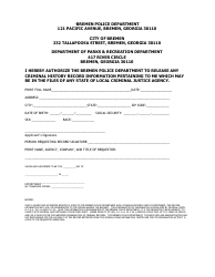 Form 1008 Coaches Application - City of Bremen, Georgia (United States), Page 2