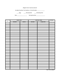 Document preview: Form 1004af Alligator Farm Inventory Record Template - Florida