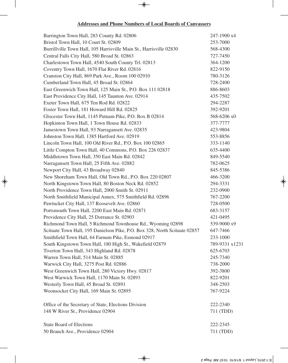 Form E-90-ND Certification of Permanently Disabled or Incapacitated Voter for Automatic Application for Mail Ballot - Rhode Island, Page 2