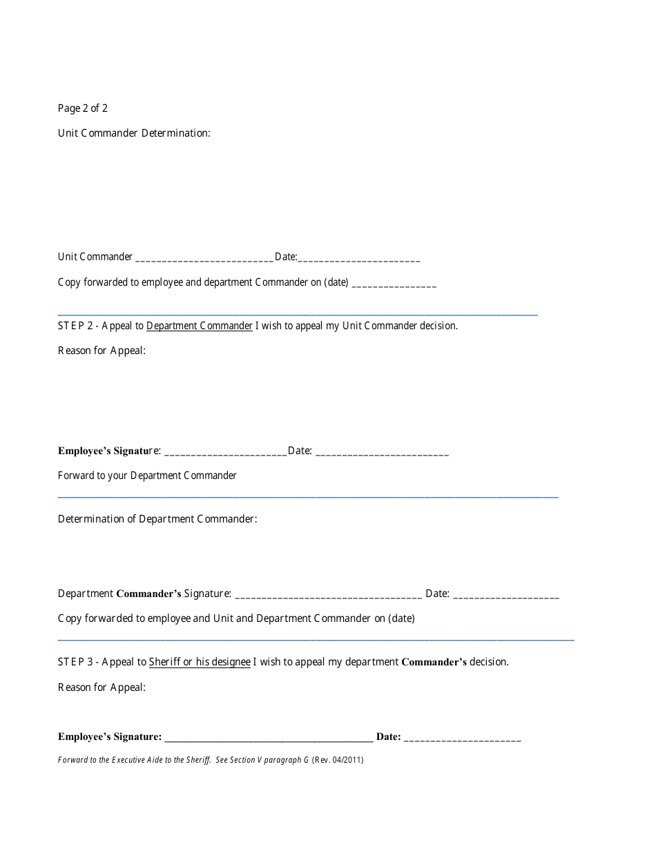 Employee Grievance Procedure Form - City of St. Louis, Missouri, Page 2