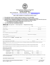 Document preview: Form LB-1111 Drug Free Workplace Program Application - Tennessee