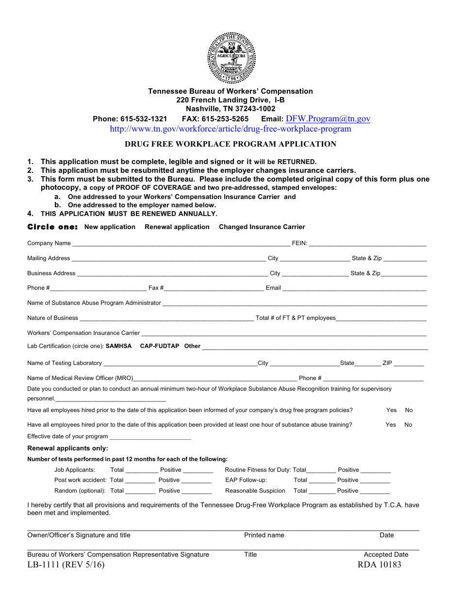 Form LB-1111 - Fill Out, Sign Online and Download Printable PDF ...