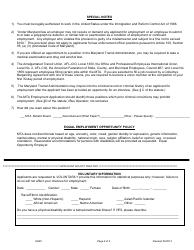Form MJ45 Employment Application - Maryland, Page 4