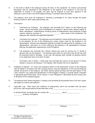 Employment Contract for Various Skills - Philippines, Page 2